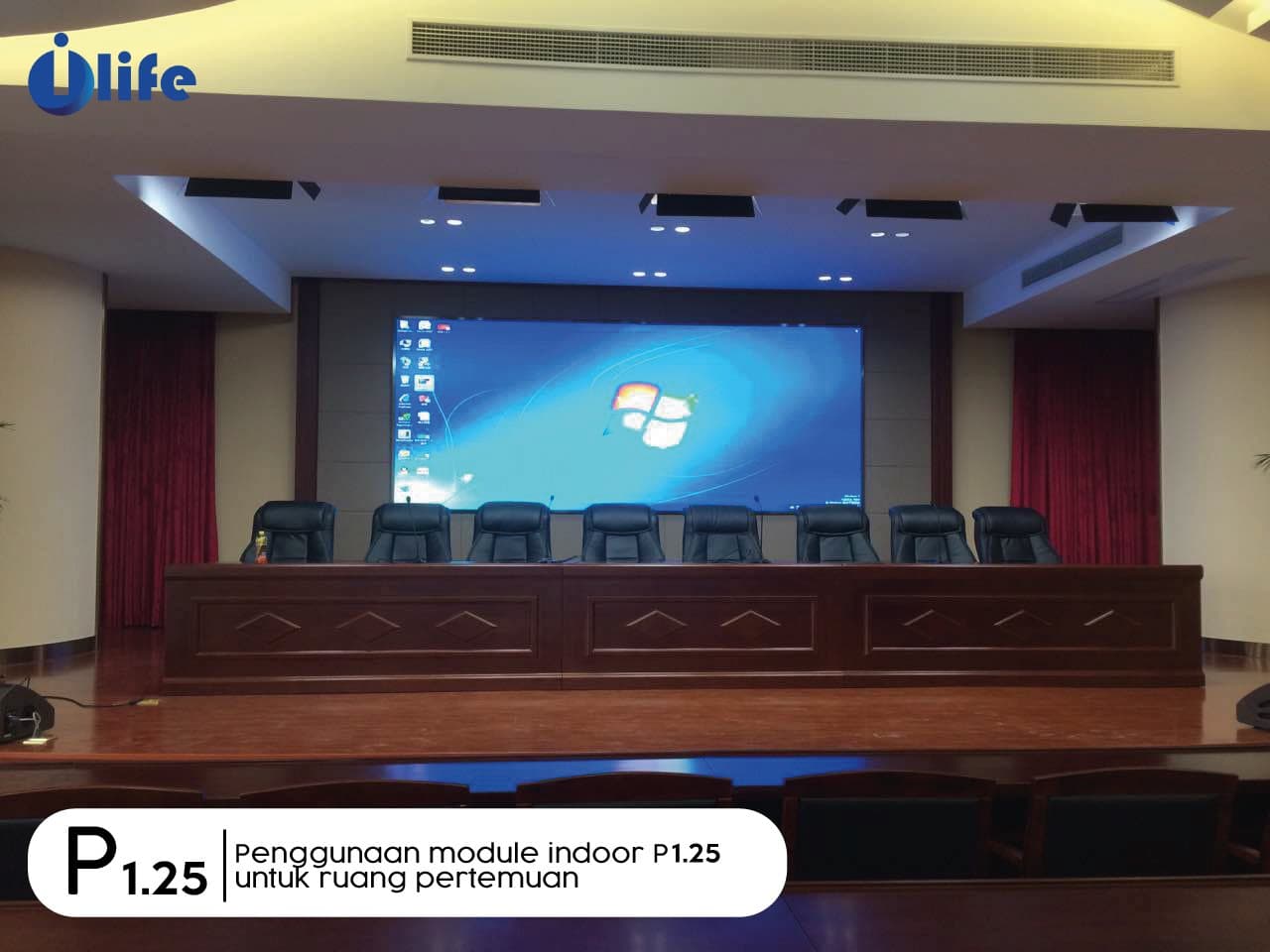 Pemasangan videotron indoor P1.25 kantor pemerintahan Blora