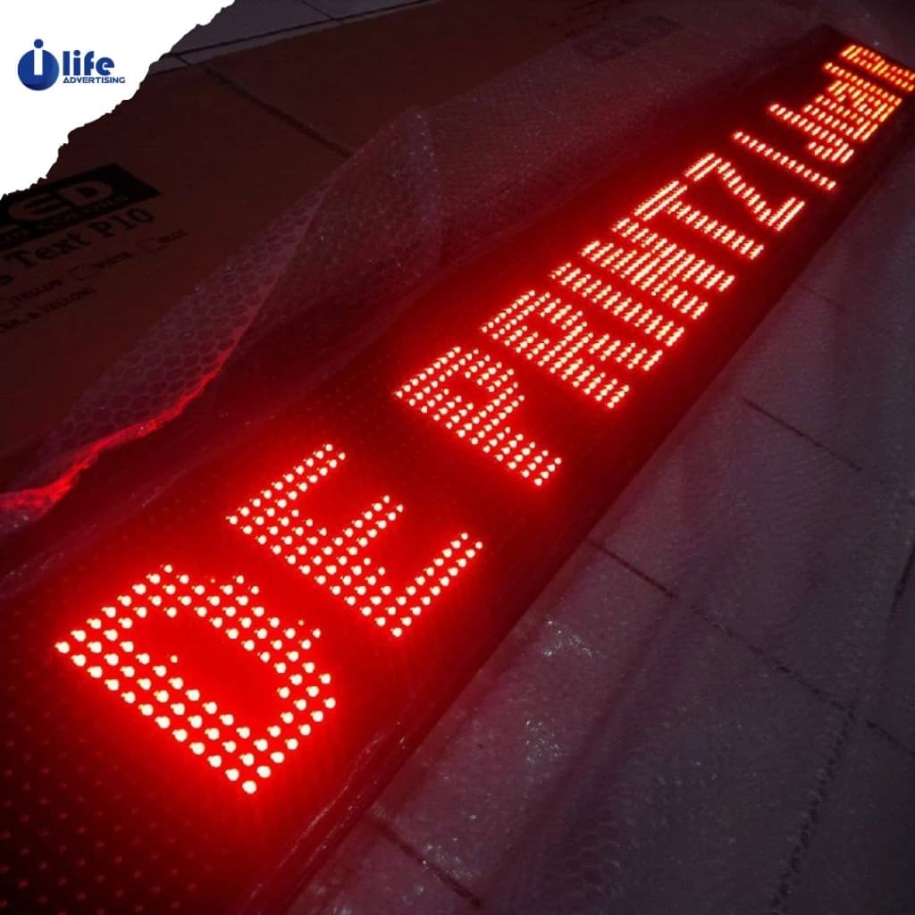 Huruf Berjalan LED / Running Text Custom (Satu Sisi &amp; Full Color) thumbnail 2