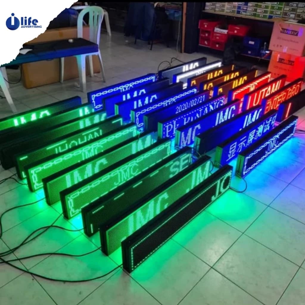 Huruf Berjalan LED / Running Text Custom (Satu Sisi &amp; Full Color) thumbnail 5