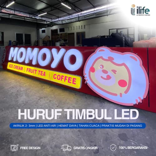 Huruf Timbul Akrilik Momoyo
